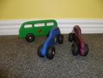 Travel trio wooden cars