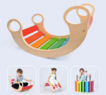 Wooden Rainbow Seesaw Rocker Board, Climbing & Swing Board