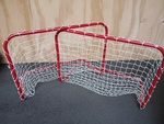 328: Soccer goals red aluminium