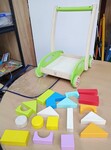 405: Hape green trolley with blocks