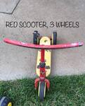 Red Scooter, 3 Wheels