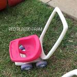 Red Plastic Pram