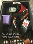 Tub of Gardening Tools and Pots