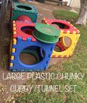Large Plastic Chunky Cubby/ Tunnel Set