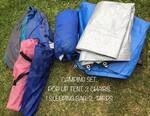 Camping Set, Pop-Up Tent, 2 Chairs, 1 Sleeping Bag, 2 Tarps