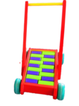 Red Wooden Trolley With Blocks