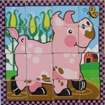 Wooden Cube Farm Puzzle 