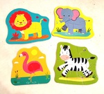 set of four: zoo animals