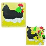 2 Level Wooden Puzzle Chickens