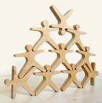 Wooden balancing acrobats