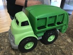 Green toy recycling truck