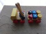 Wooden crane with blocks