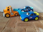 Plastic Truck Trailer and Cars Set