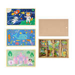 Set of four wooden puzzles