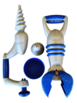 Soil & Sand Toys x3 (rocket mould, grabber, drill)