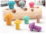 Wooden Mushroom Sorting Puzzle Toy - Montessori Wooden Learning Toy
