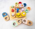 Wooden Stacking Peg Board Toy 