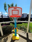 Basketball hoop - height adjustable