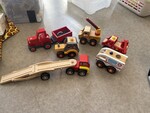 wooden trucks set