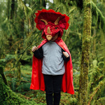 Red Triceratops Hooded Cape - Size 4-5