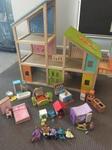 Wooden Dollhouse & Accessories