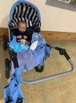 Blue Pram and Baby Doll