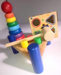 Wooden Stacker, Shape Sorter & Pound-a-Peg