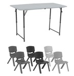 Height Adjustable Table & Kids Chairs #A