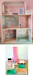 Large Doll House & Furniture #A
