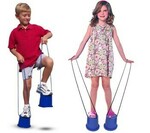 2 PAIRS BLUE BUCKET STOMPER STILTS