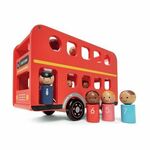 1464: Wooden Double Decker Bus Playset