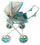 1467: Blue Striped Pram