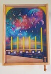 Wooden Space Pinball Tabletop Game