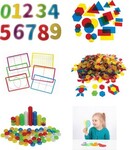 52: Translucent Pattern Shapes Paddles Stacking Counters Numbers Blocks Set for Light Panel #A