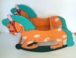 127: WOODEN RIDE ON ROCKING HORSE