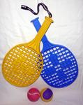 864: PLASTIC BATS & TENNIS BALLS SET