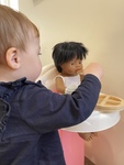 G57: Deluxe Doll Nursery with Miniland Dolls and Wooden Accessories 