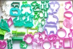 D162: Mixed Green & Pink Playdough cutters Set