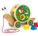 B172: Large Wooden Pull-Along Snail