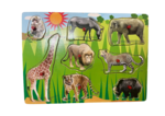 Wooden Peg Safari Animal Puzzle