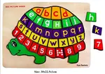 Wooden Turtle (Alphabet + Numbers)