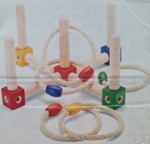 Wooden ring toss game