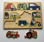 Farm wooden shapes puzzle