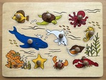 Wooden Sea animals puzzle
