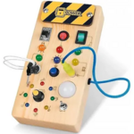 Montessori LED Light Switch Wooden Board ( 2x AAA batteries) 