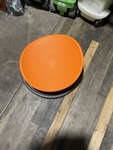 Orange spin seat