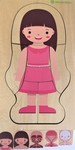 Wooden Body 5 Layer Puzzle Girl