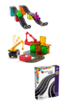 Magnetic Downhill Duo and Builder with Crane and Road Construction Set