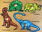 Dinosaur Large Knob Puzzle 4 pc