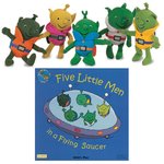 Five Little Men in a Flying Saucer Story Book with Finger Puppets
